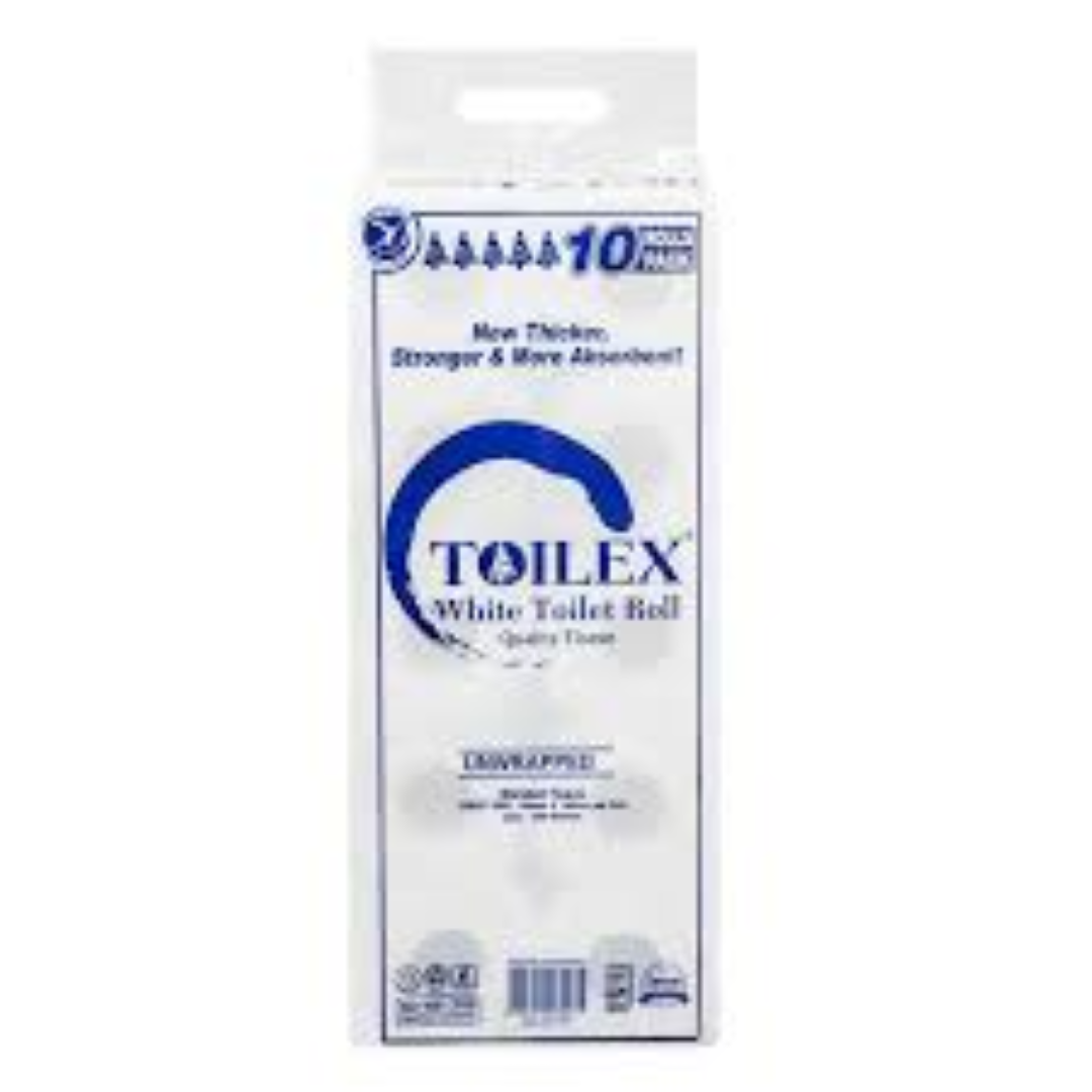 TOILEX WHITE TOILET ROLL TEN PACK WRAPPED